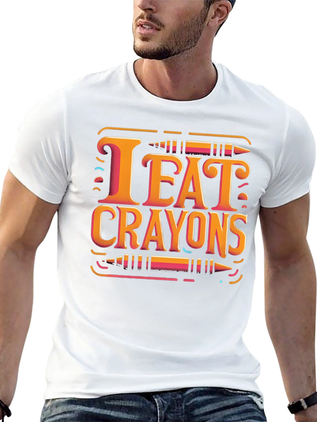 I Eat Crayons Graphic Tee - Novelty T-Shirt
