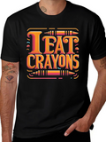 I Eat Crayons Graphic Tee - Novelty T-Shirt