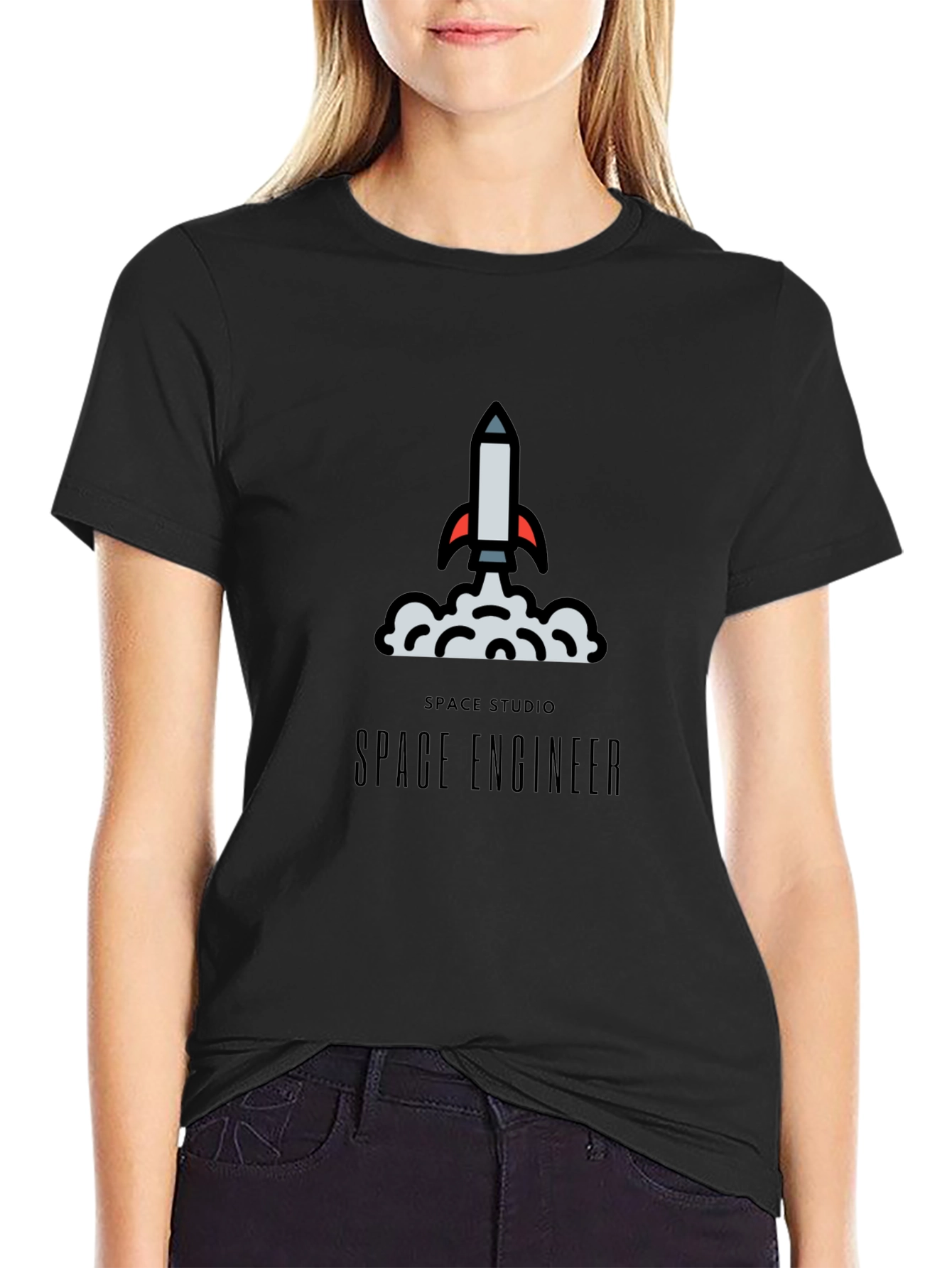 Space Engineer Graphic Tee - Rocket Launch Design