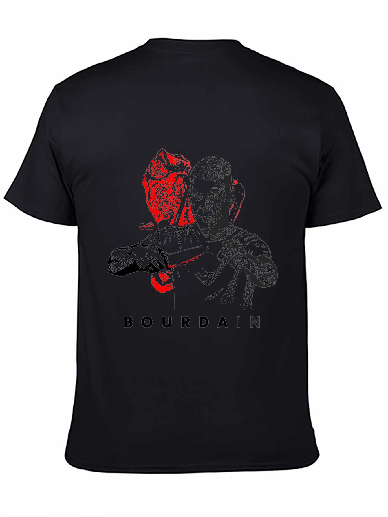 Bourdain Graphic Tee - Black Cotton T-Shirt