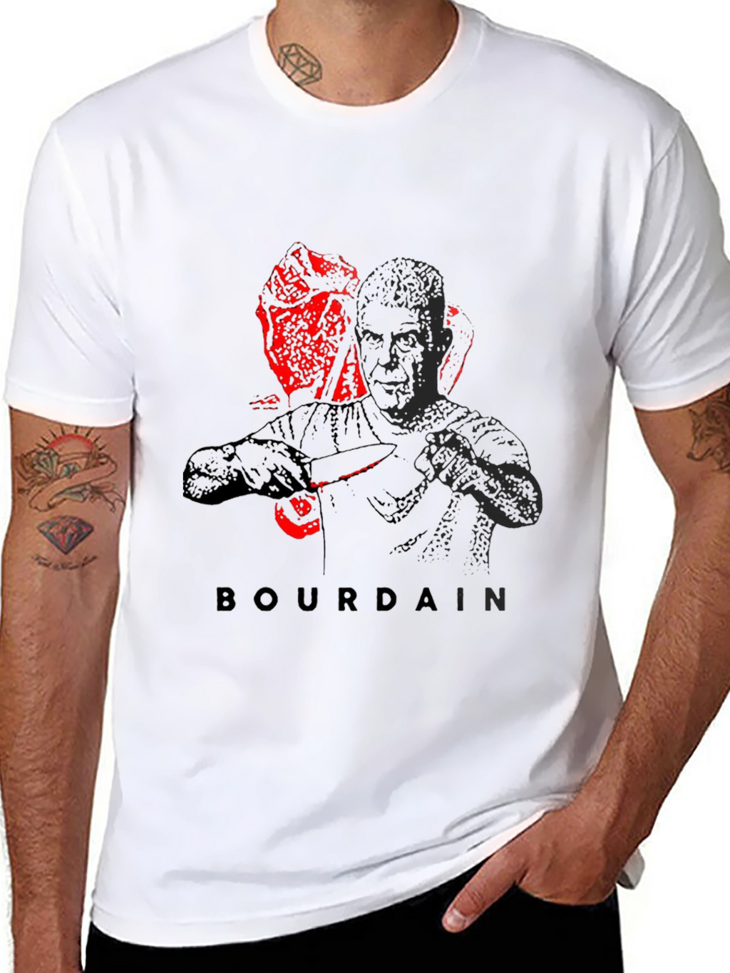 Bourdain Graphic Tee - Black Cotton T-Shirt