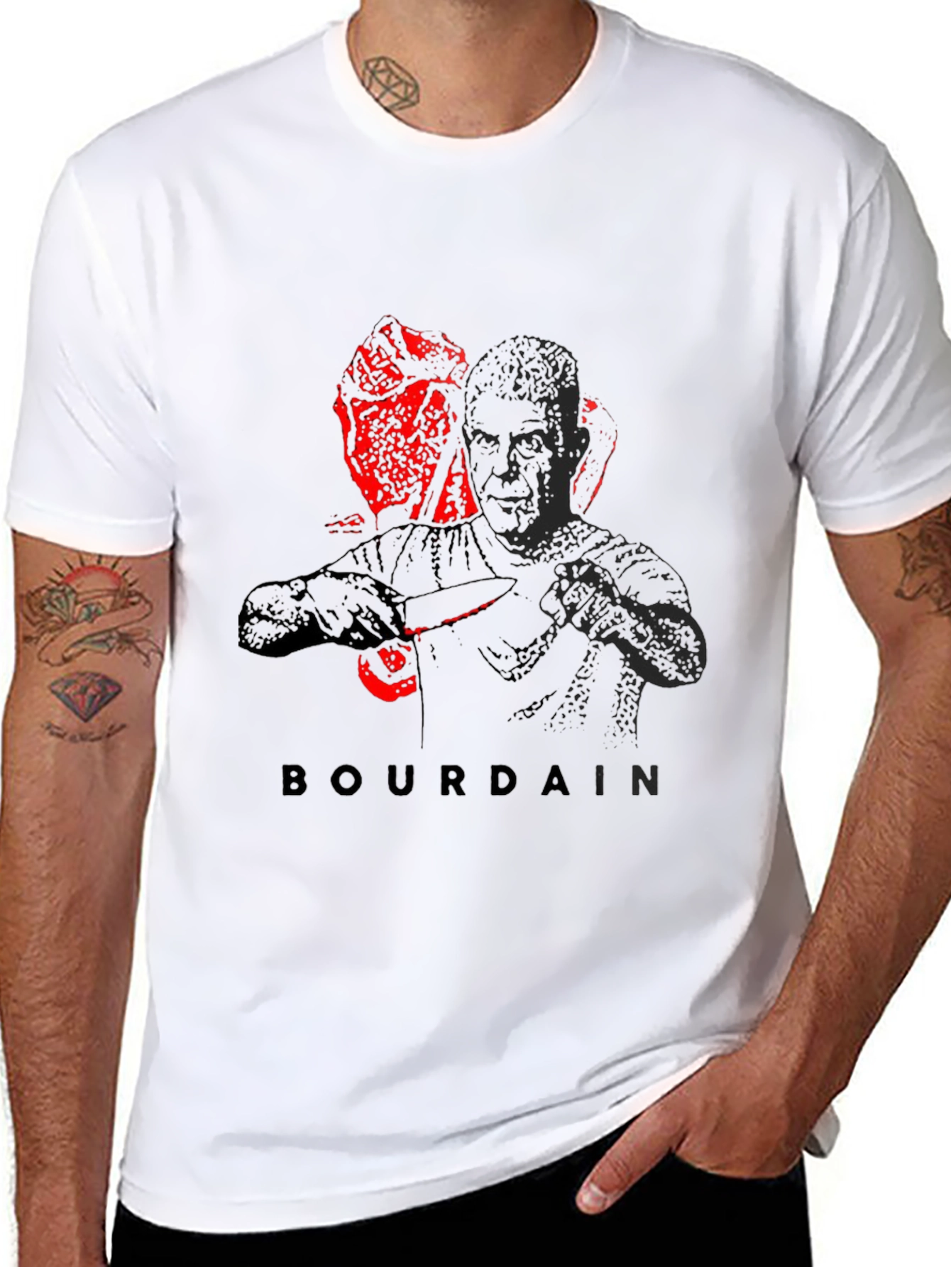 Bourdain Graphic Tee - Black Cotton T-Shirt