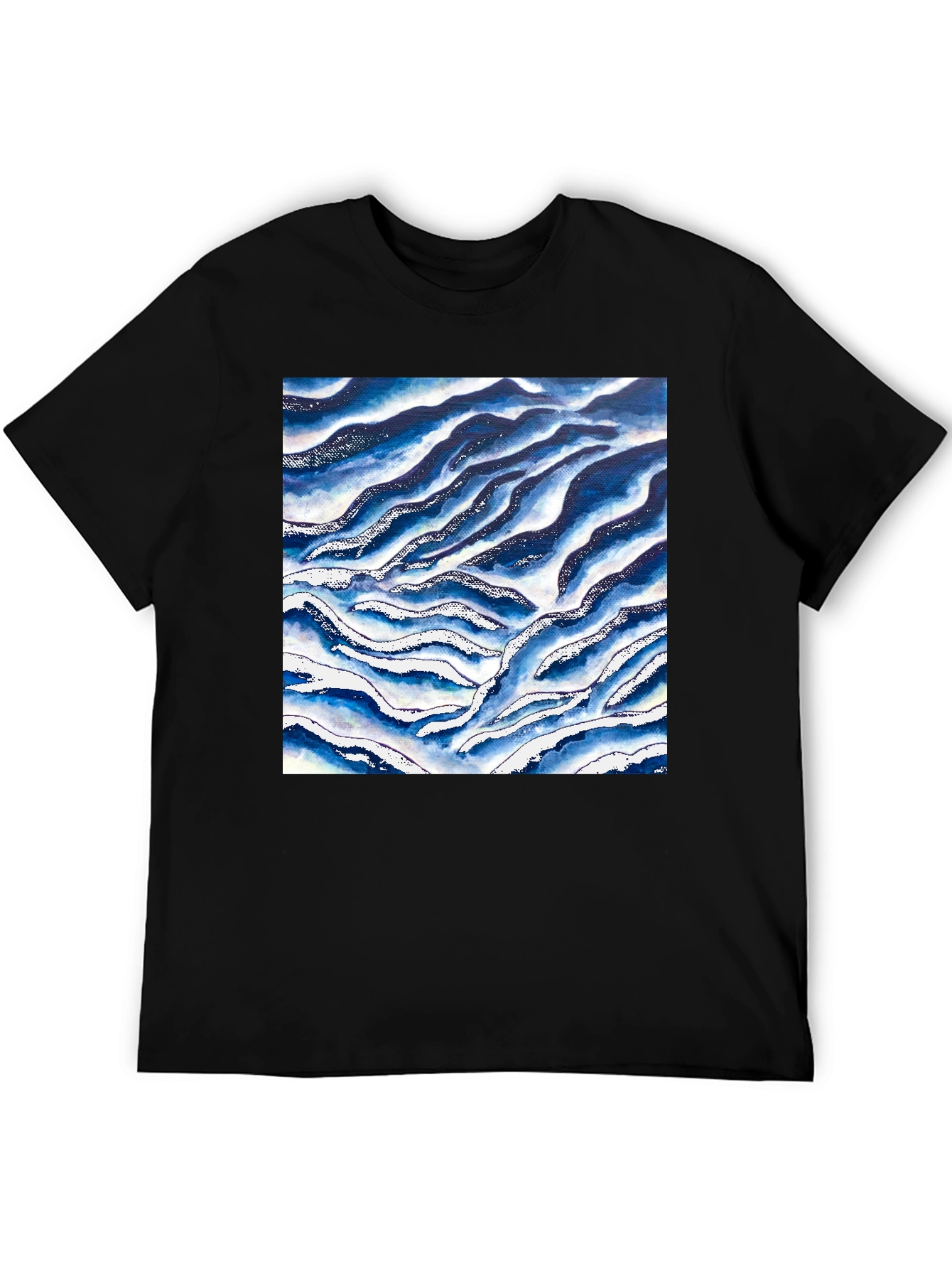 Abstract Wave Print Tee - Stylish Casual Wear