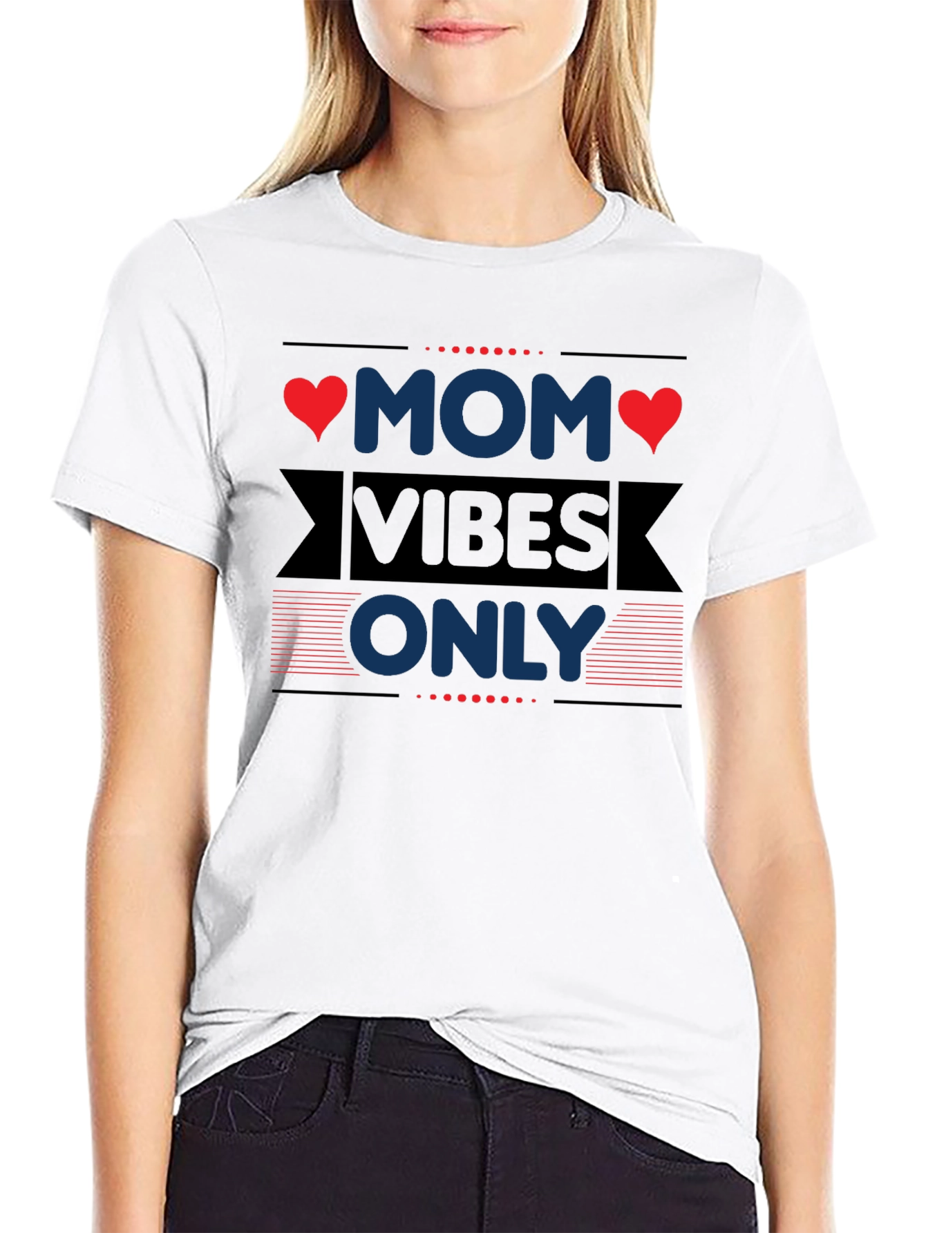 Mom Vibes Only T-Shirt - Trendy Graphic Tee