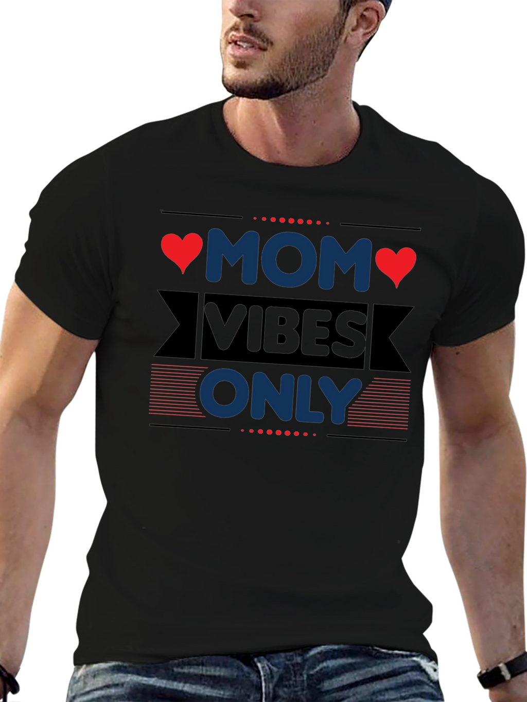 Mom Vibes Only T-Shirt - Trendy Graphic Tee