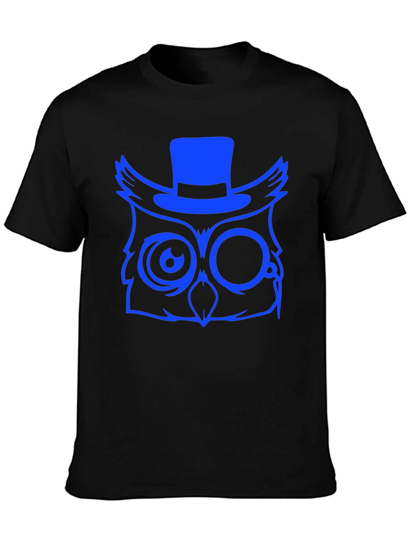 Cool Owl Graphic Print Tee - Black