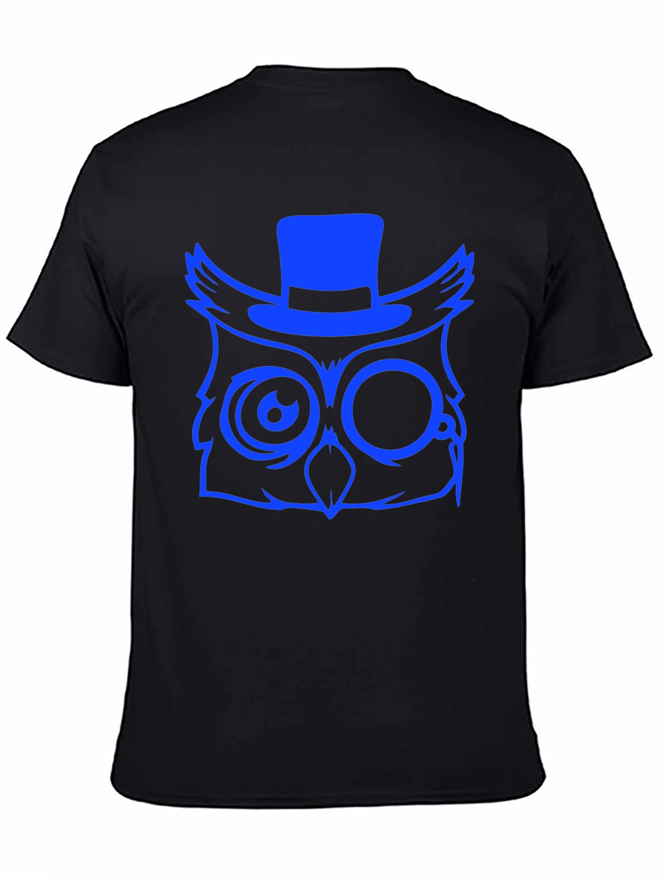 Cool Owl Graphic Print Tee - Black