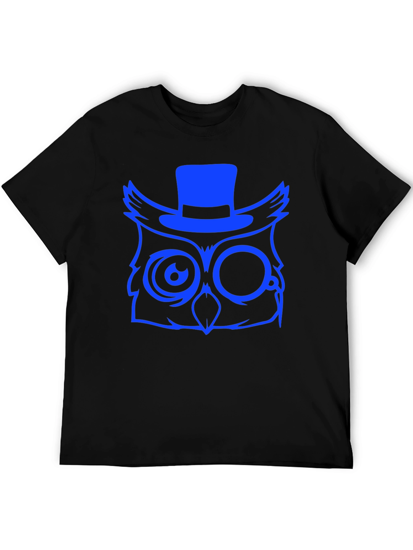 Cool Owl Graphic Print Tee - Black