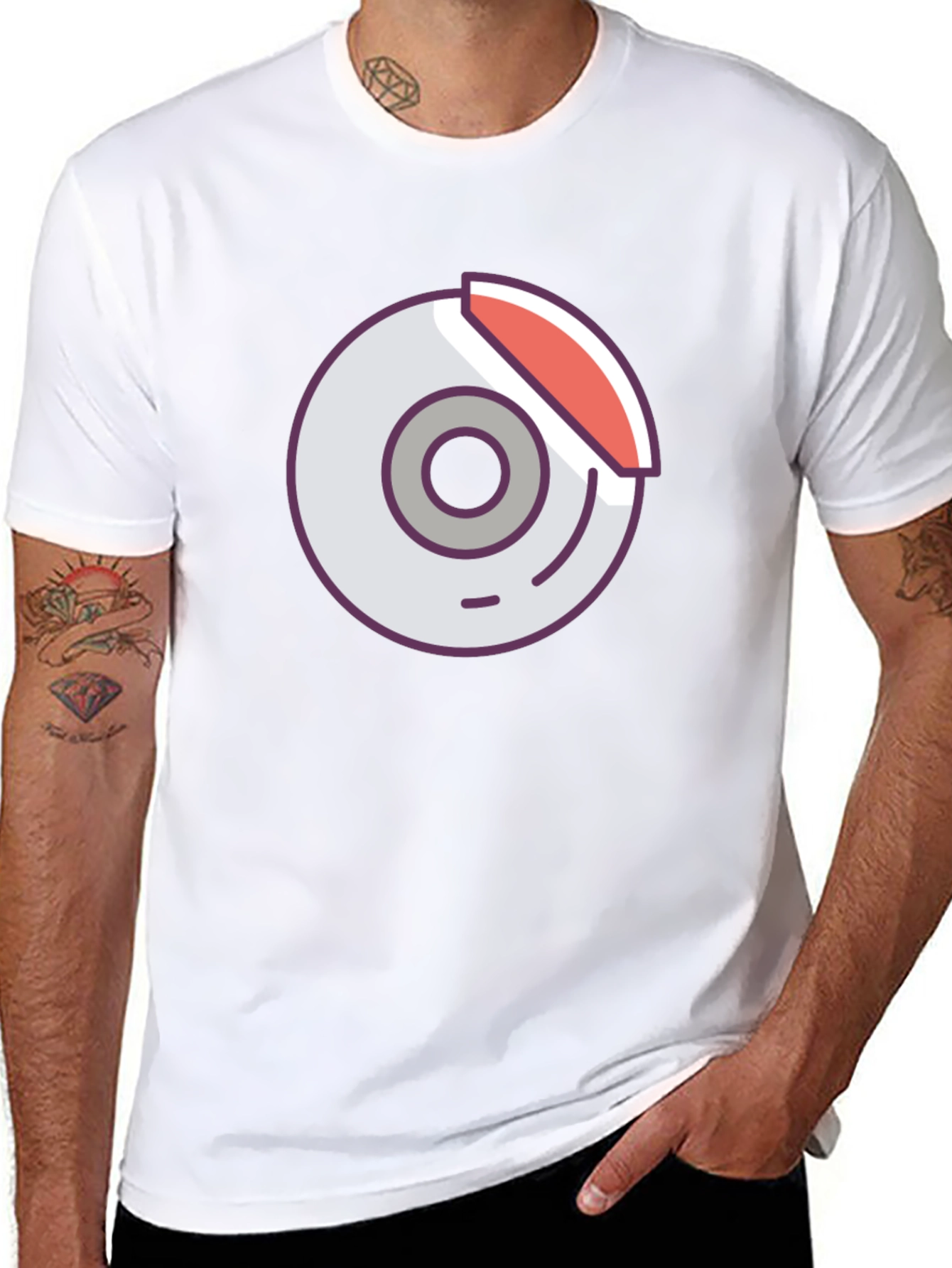 Black Graphic Tee - Car Brake Design
