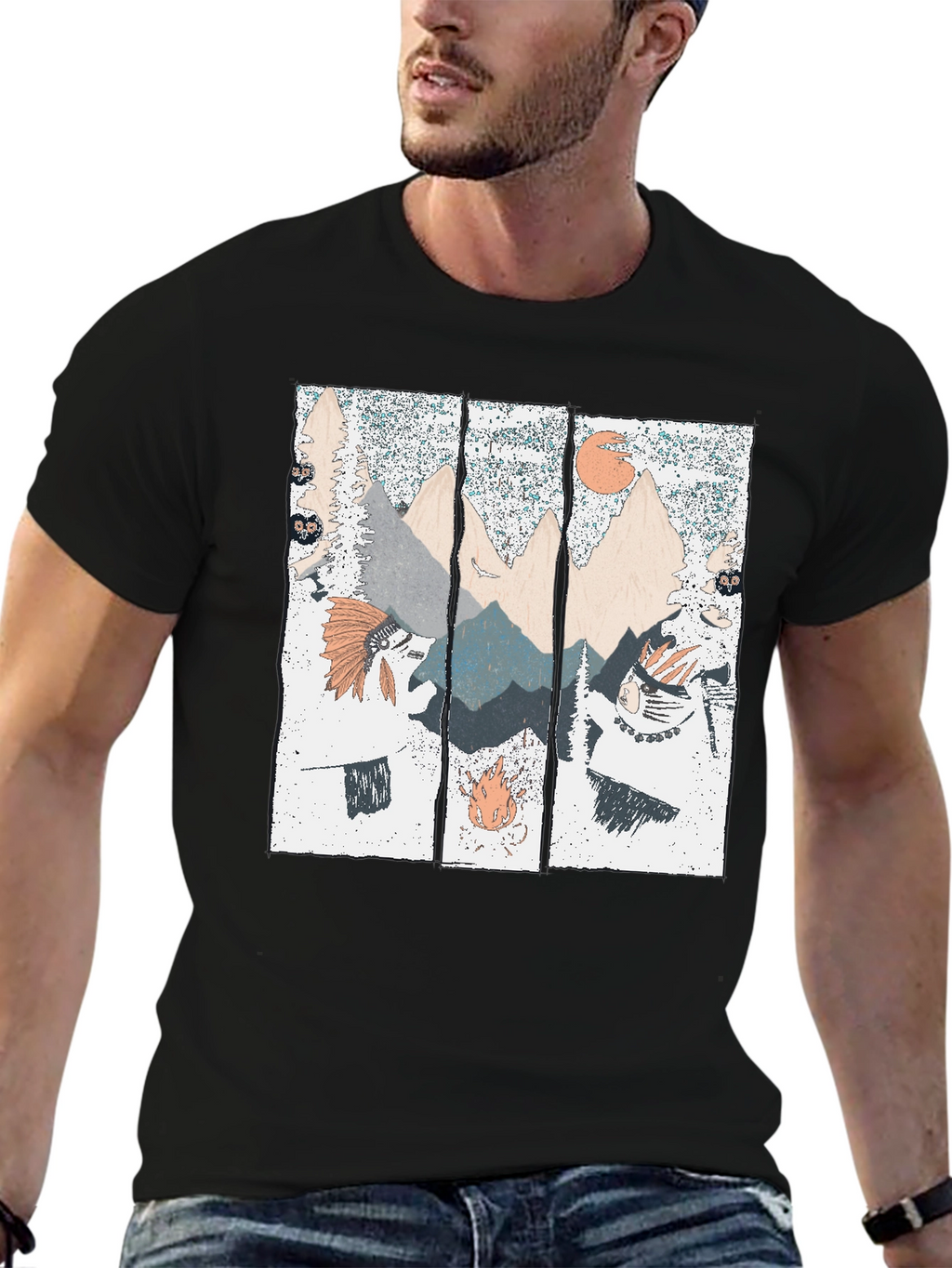 Mountain Landscape Graphic Print T-Shirt