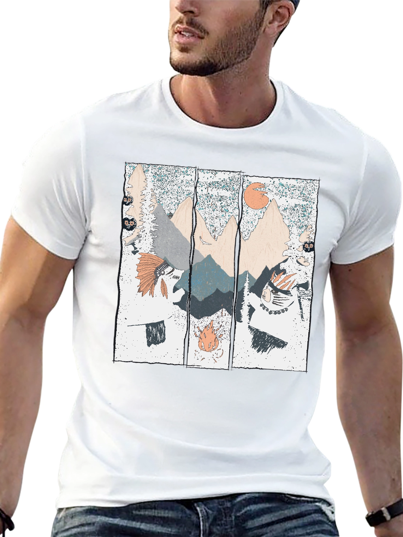 Mountain Landscape Graphic Print T-Shirt