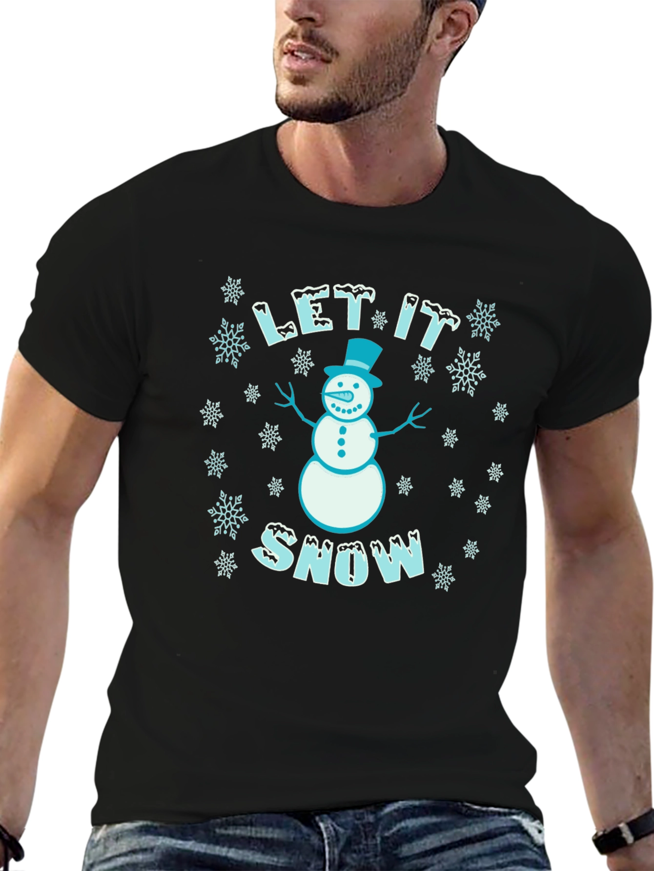 Let it Snow Snowman Graphic Tee - Holiday Shirt