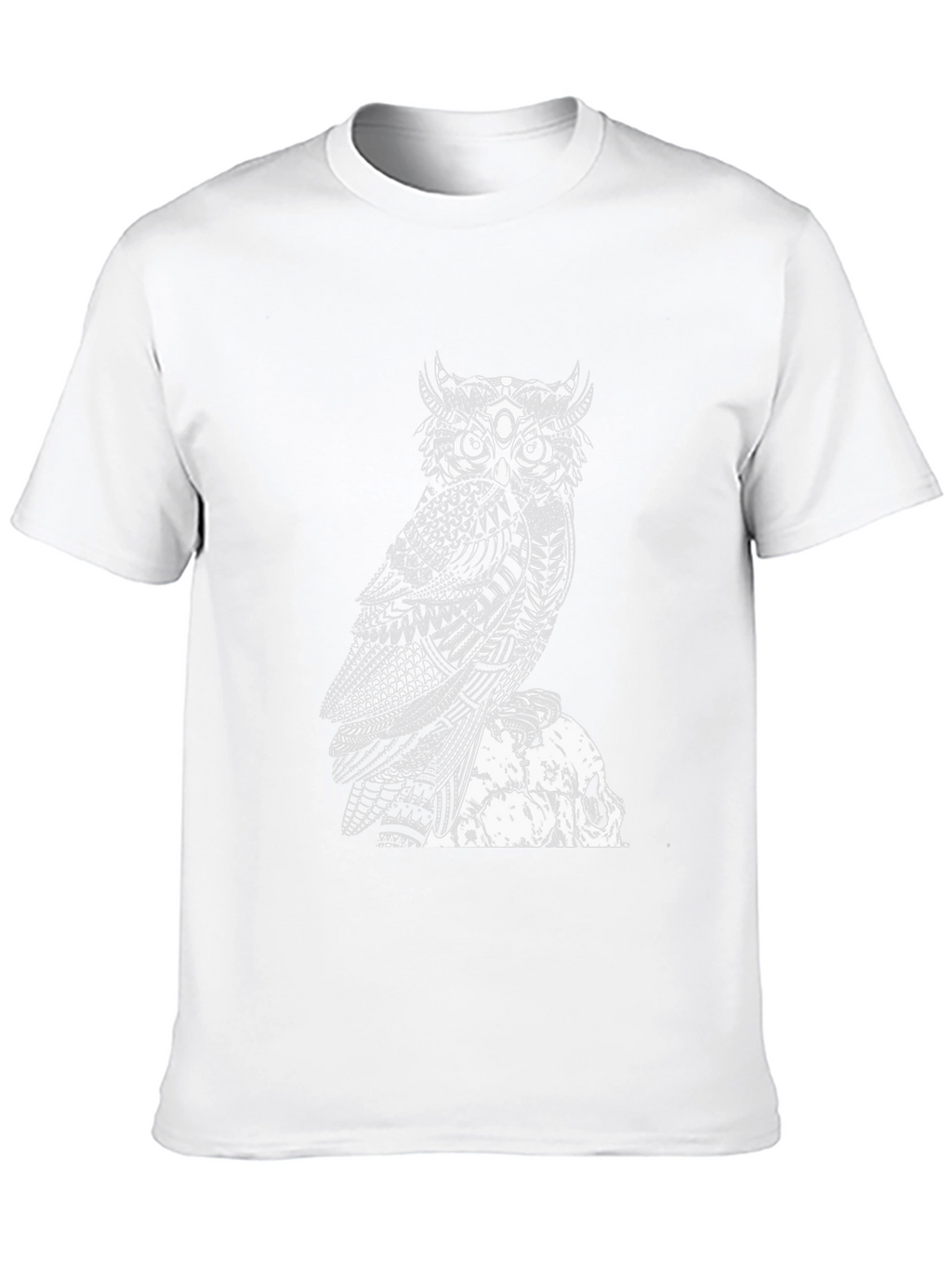 Owl and Skull Graphic Black T-Shirt