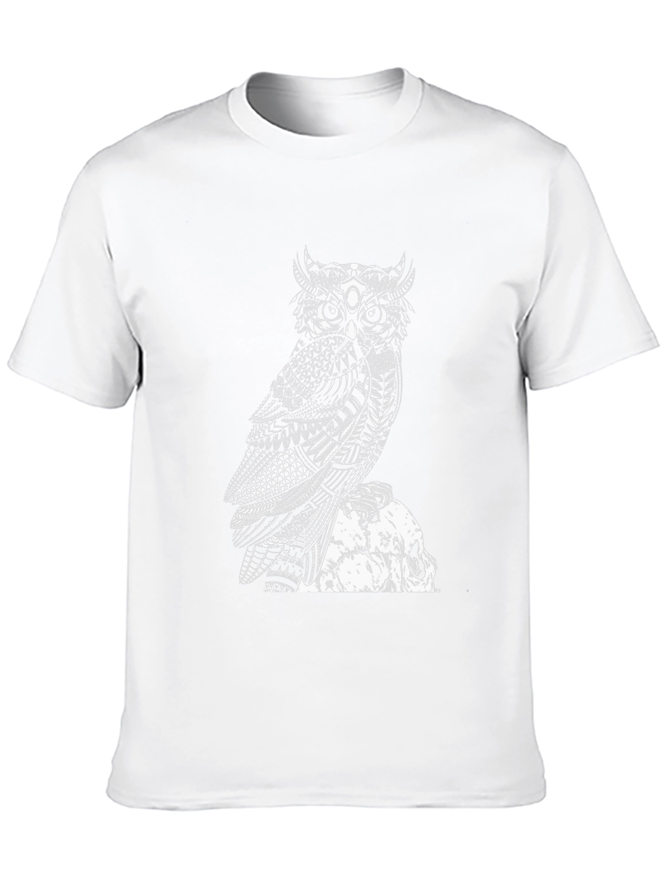 Owl and Skull Graphic Black T-Shirt