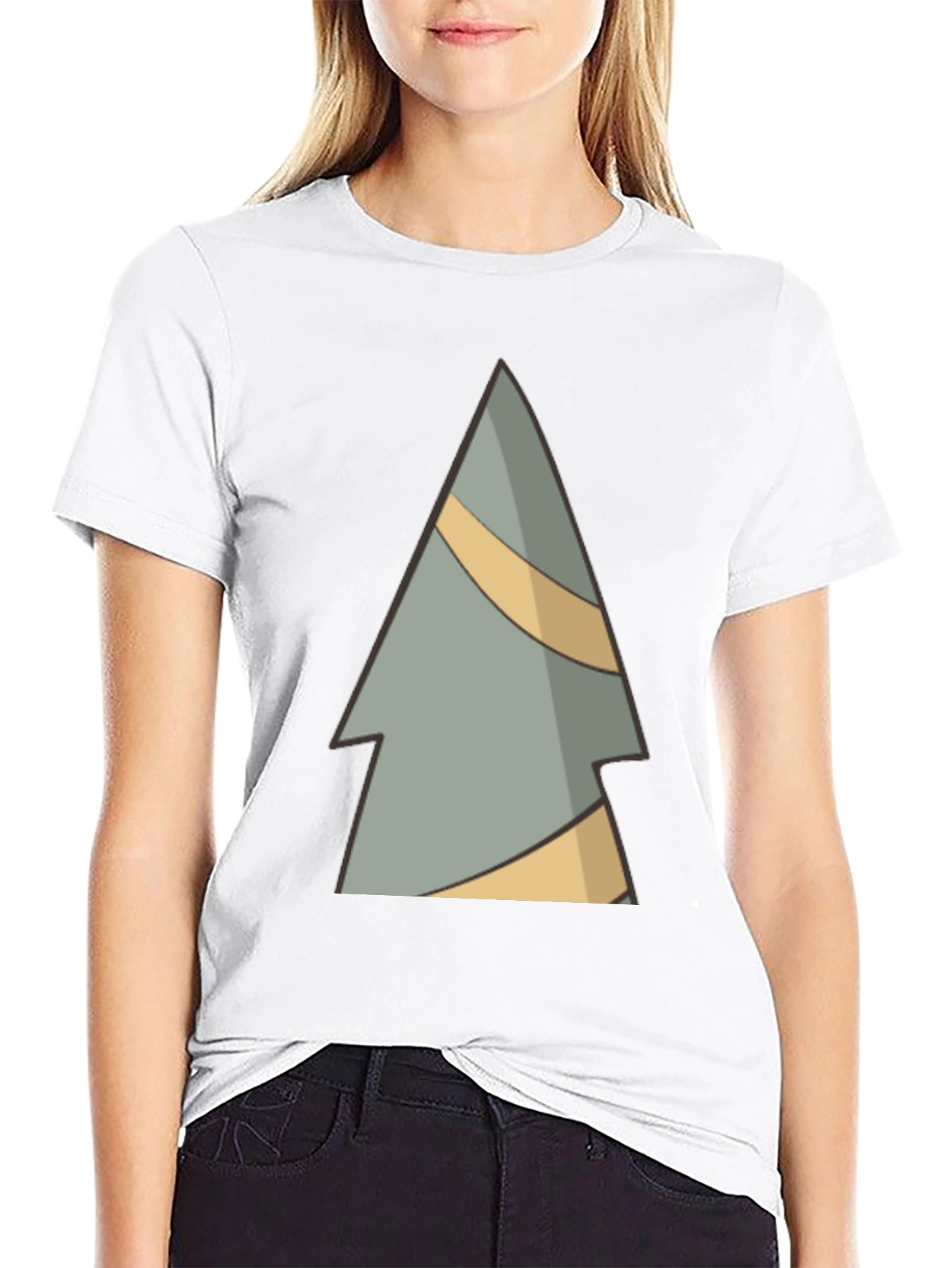 Abstract Pine Tree Graphic Tee - Black