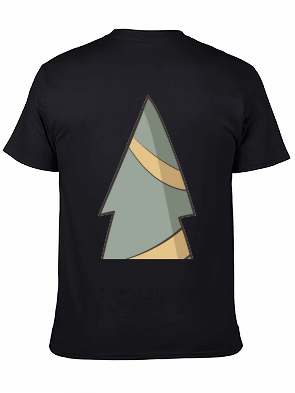 Abstract Pine Tree Graphic Tee - Black