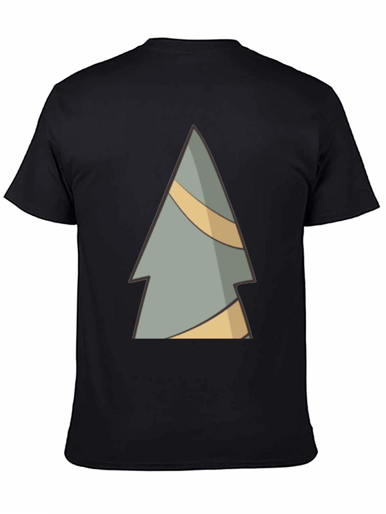 Abstract Pine Tree Graphic Tee - Black