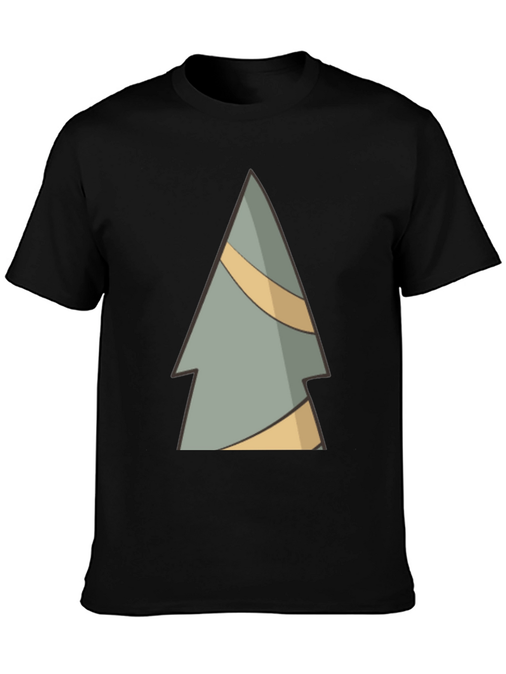 Abstract Pine Tree Graphic Tee - Black