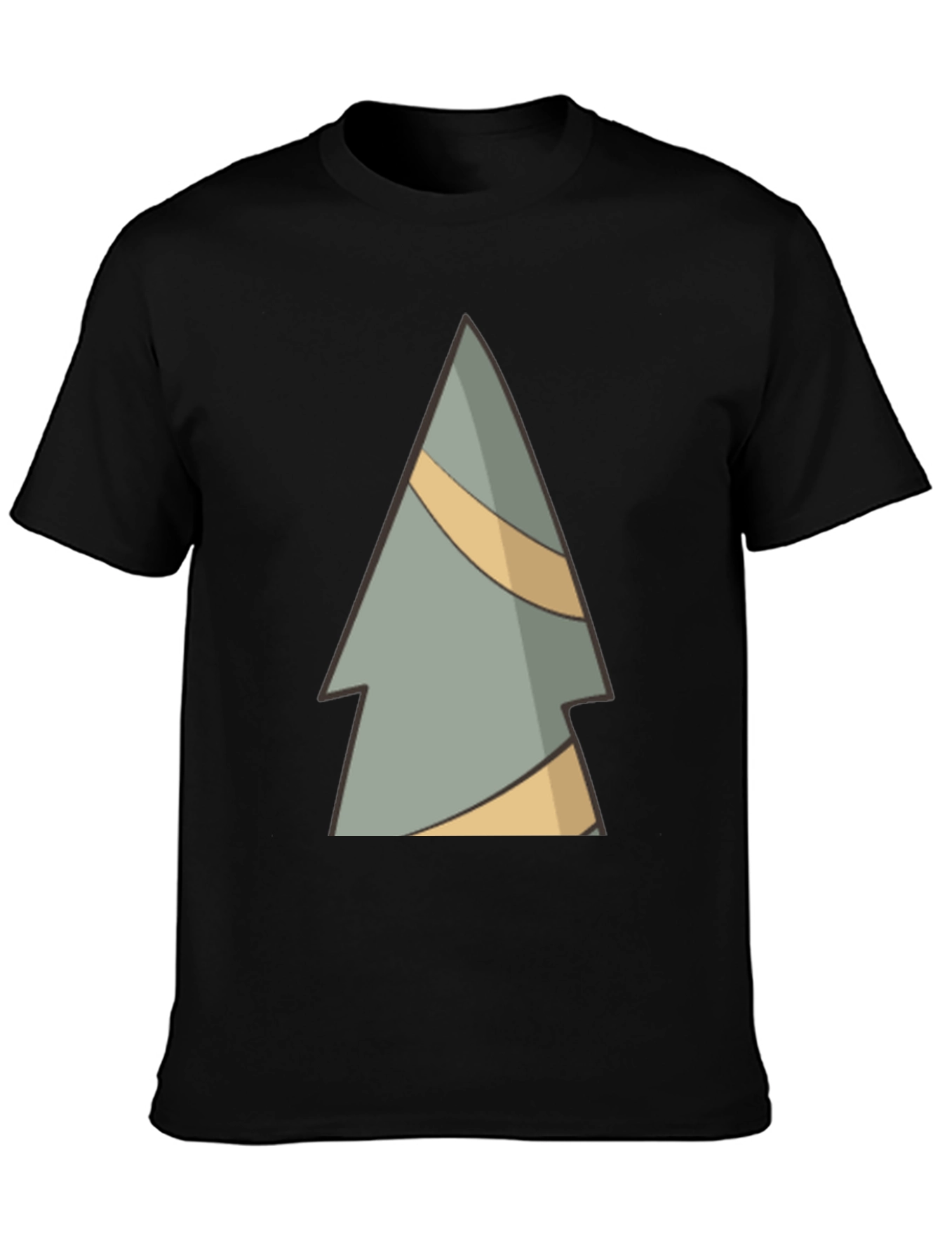 Abstract Pine Tree Graphic Tee - Black