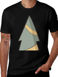 Abstract Pine Tree Graphic Tee - Black