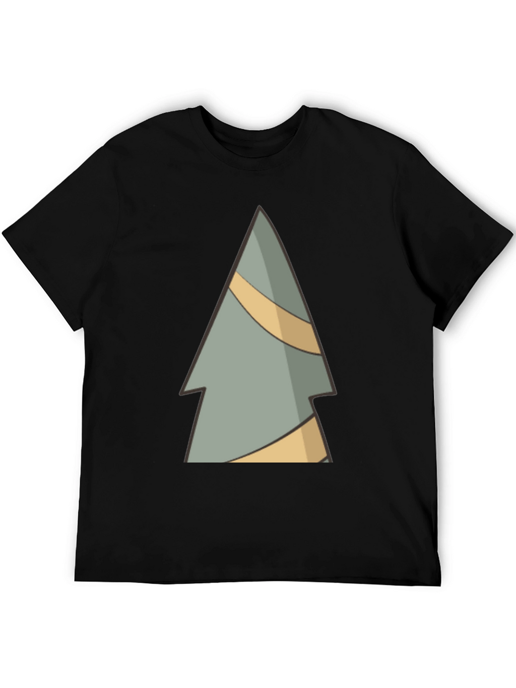 Abstract Pine Tree Graphic Tee - Black