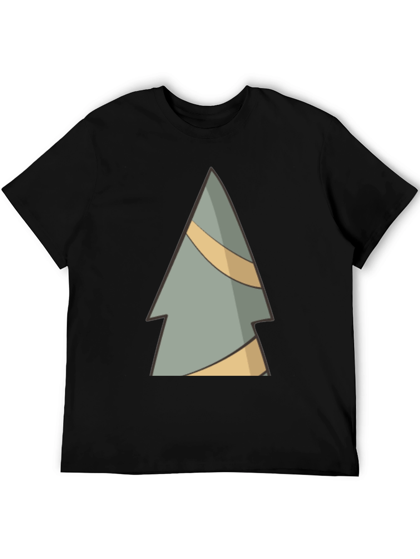 Abstract Pine Tree Graphic Tee - Black