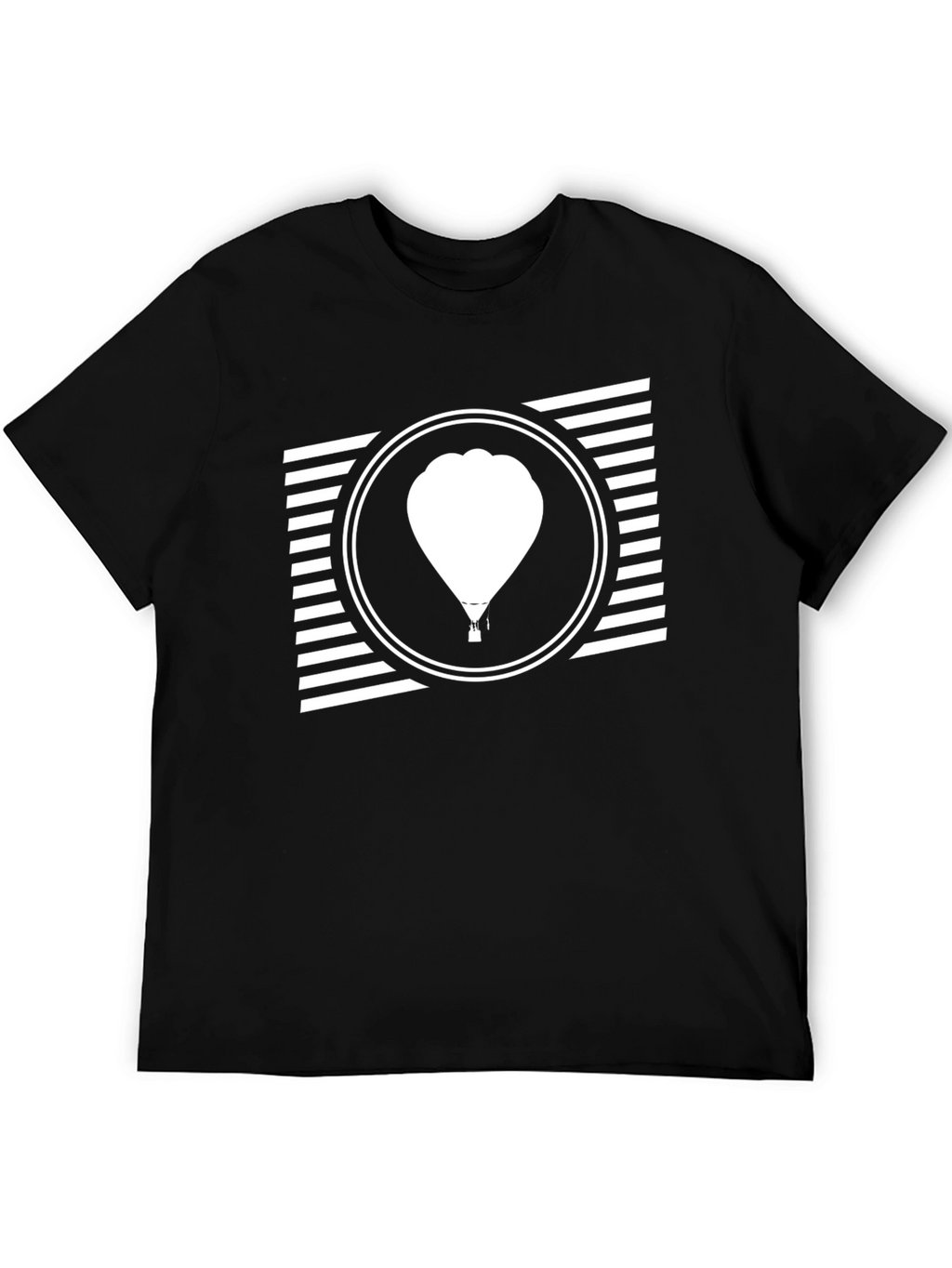 Balloon Graphic Tee - Mens Black Cotton T-Shirt