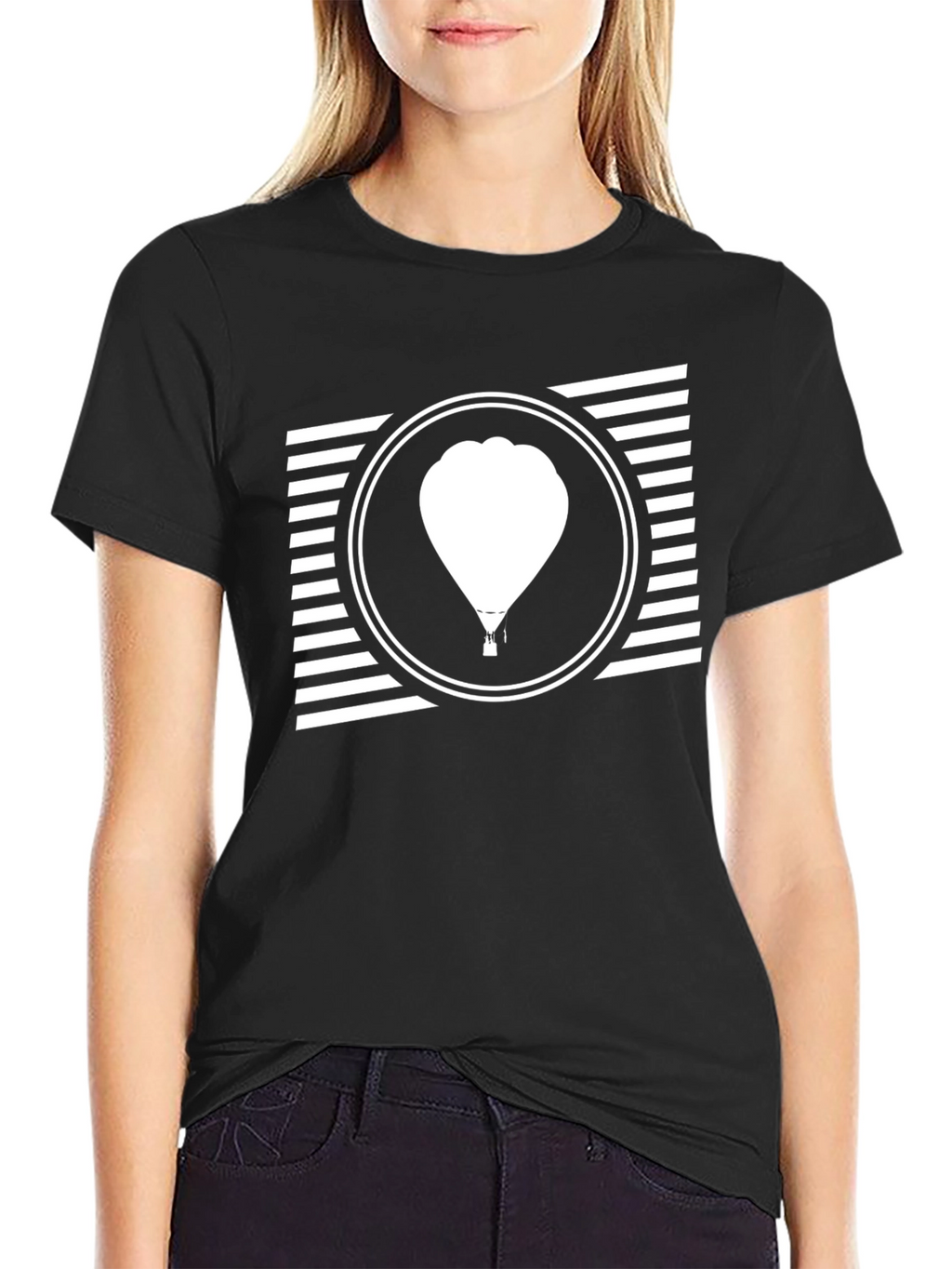 Balloon Graphic Tee - Mens Black Cotton T-Shirt