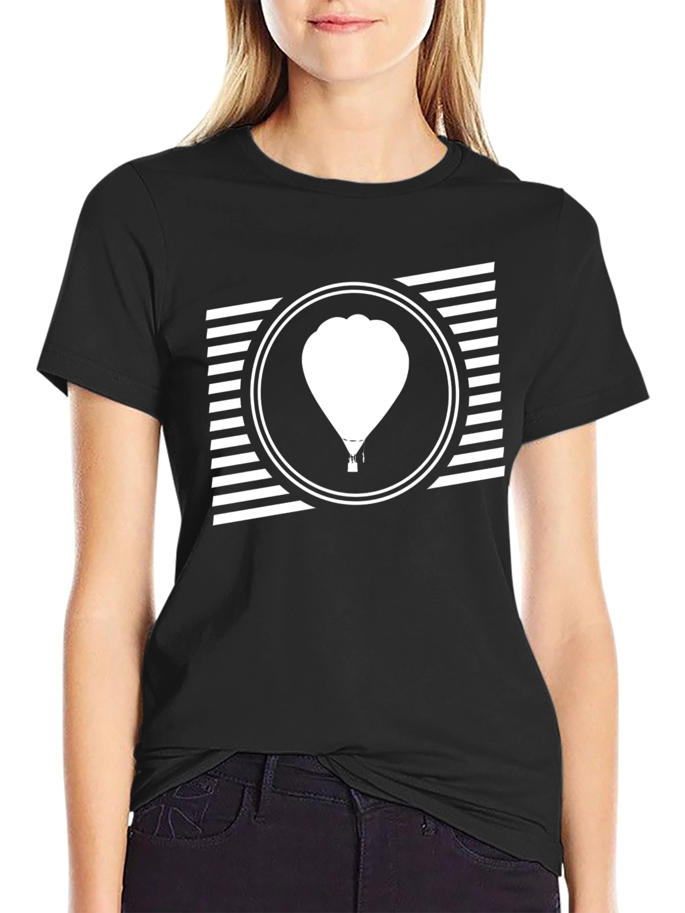 Balloon Graphic Tee - Mens Black Cotton T-Shirt