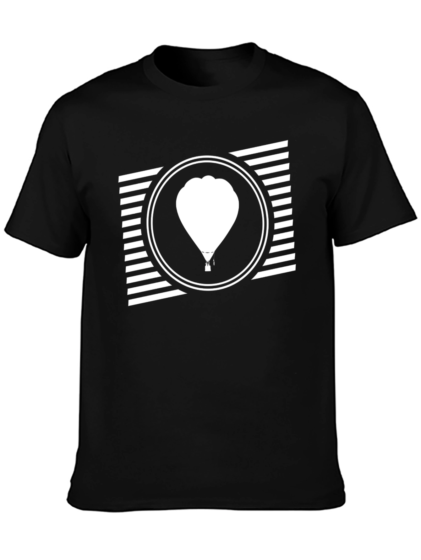 Balloon Graphic Tee - Mens Black Cotton T-Shirt