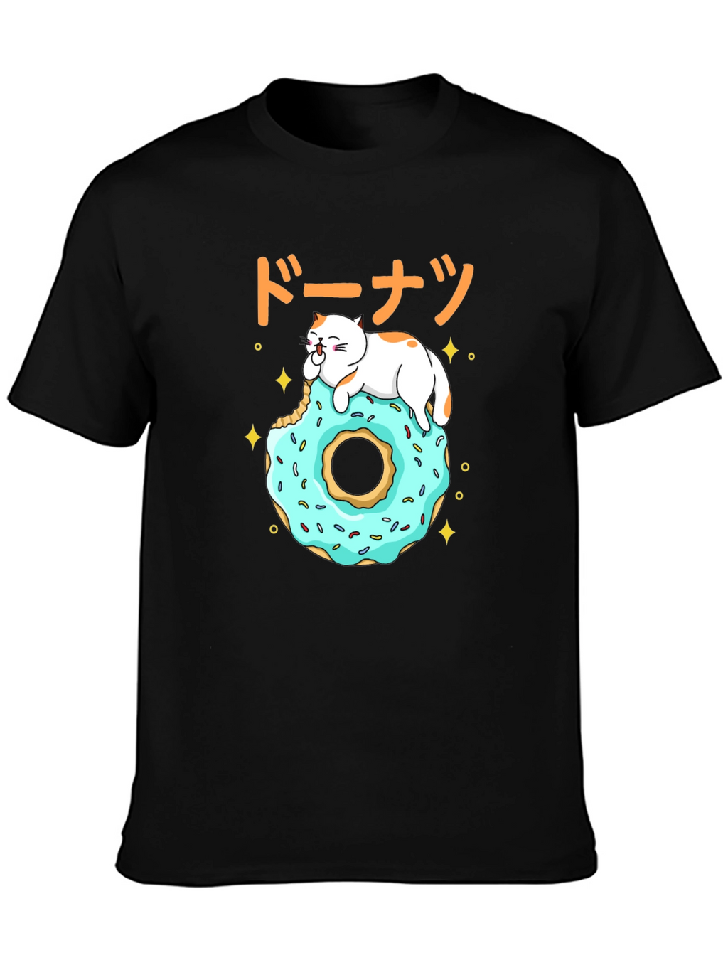 Cat on Donut T-Shirt - Kawaii Japanese Style