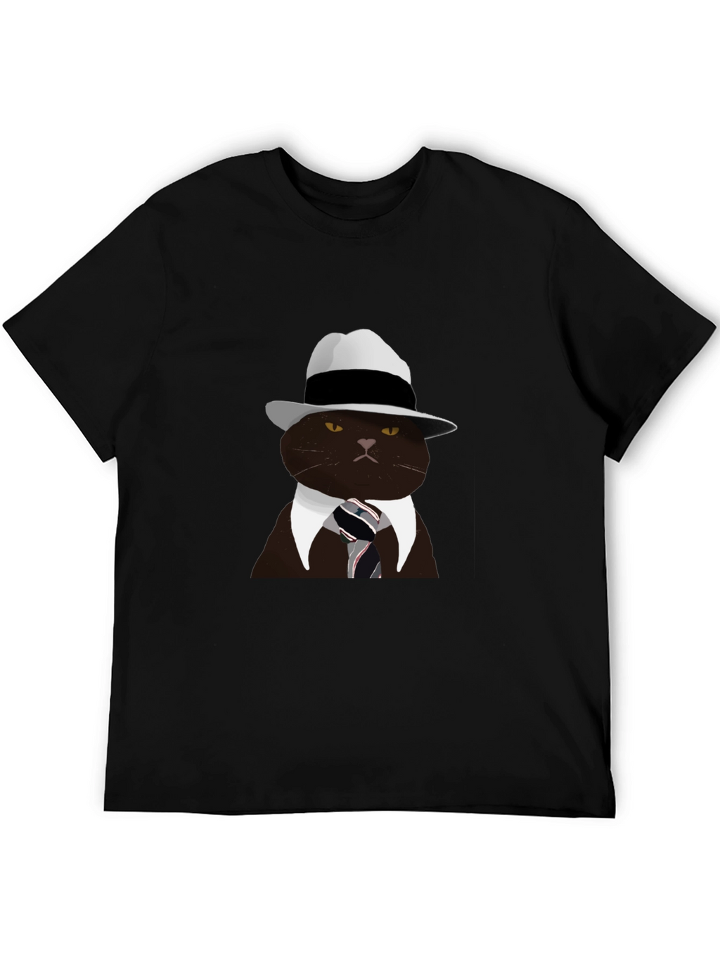 Cool Cat Fedora T-Shirt - Black