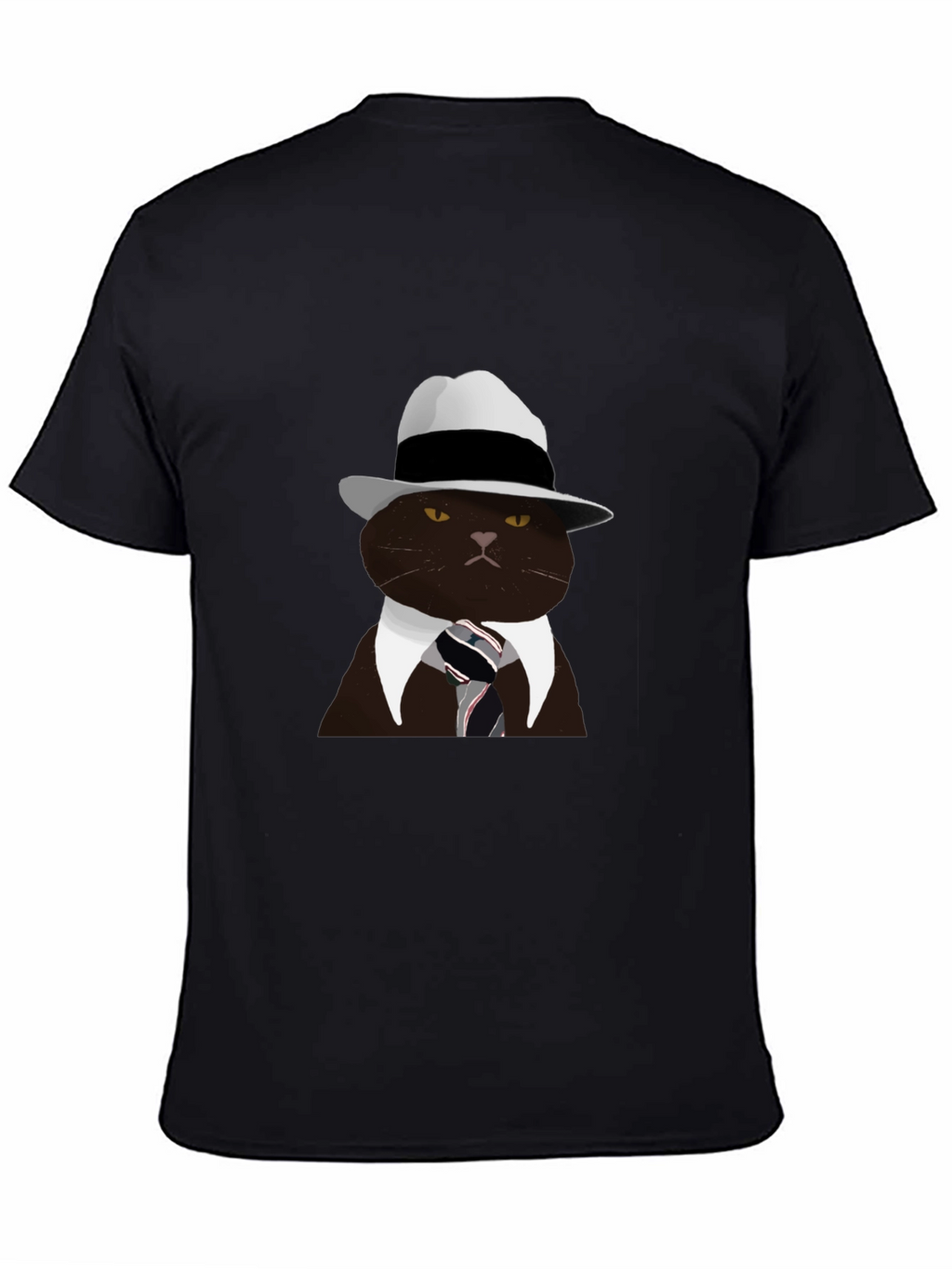 Cool Cat Fedora T-Shirt - Black
