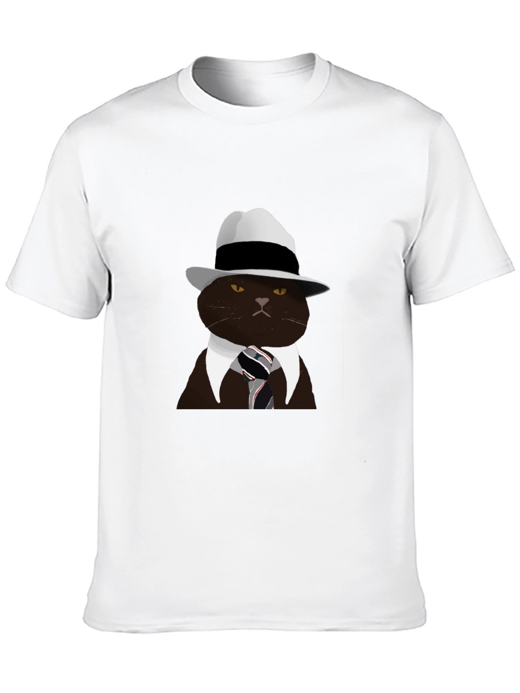Cool Cat Fedora T-Shirt - Black