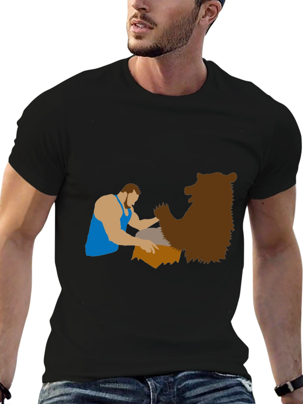 Lumberjack & Bear Graphic Tee - Black T-Shirt