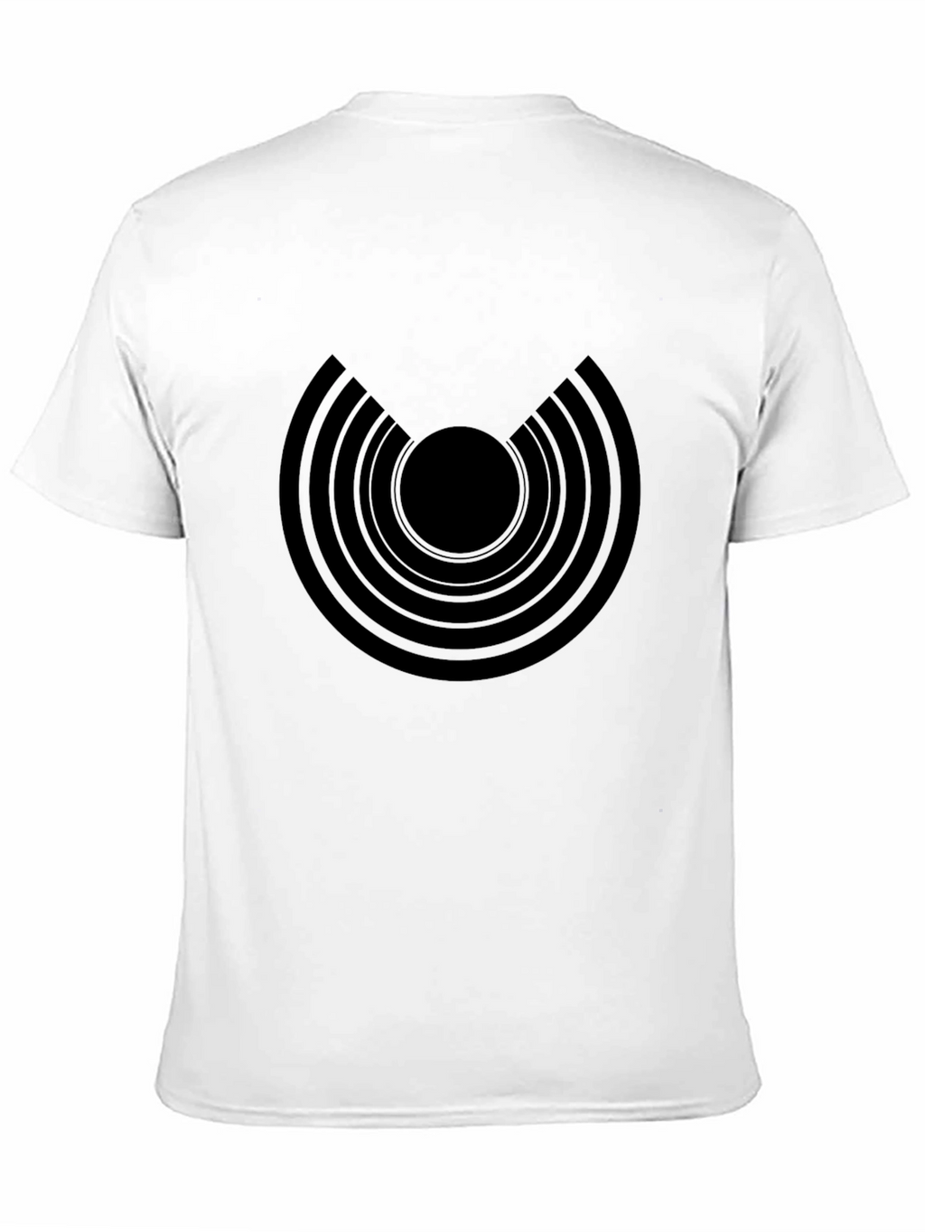 Modern Graphic Tee: Black Concentric Circle Design