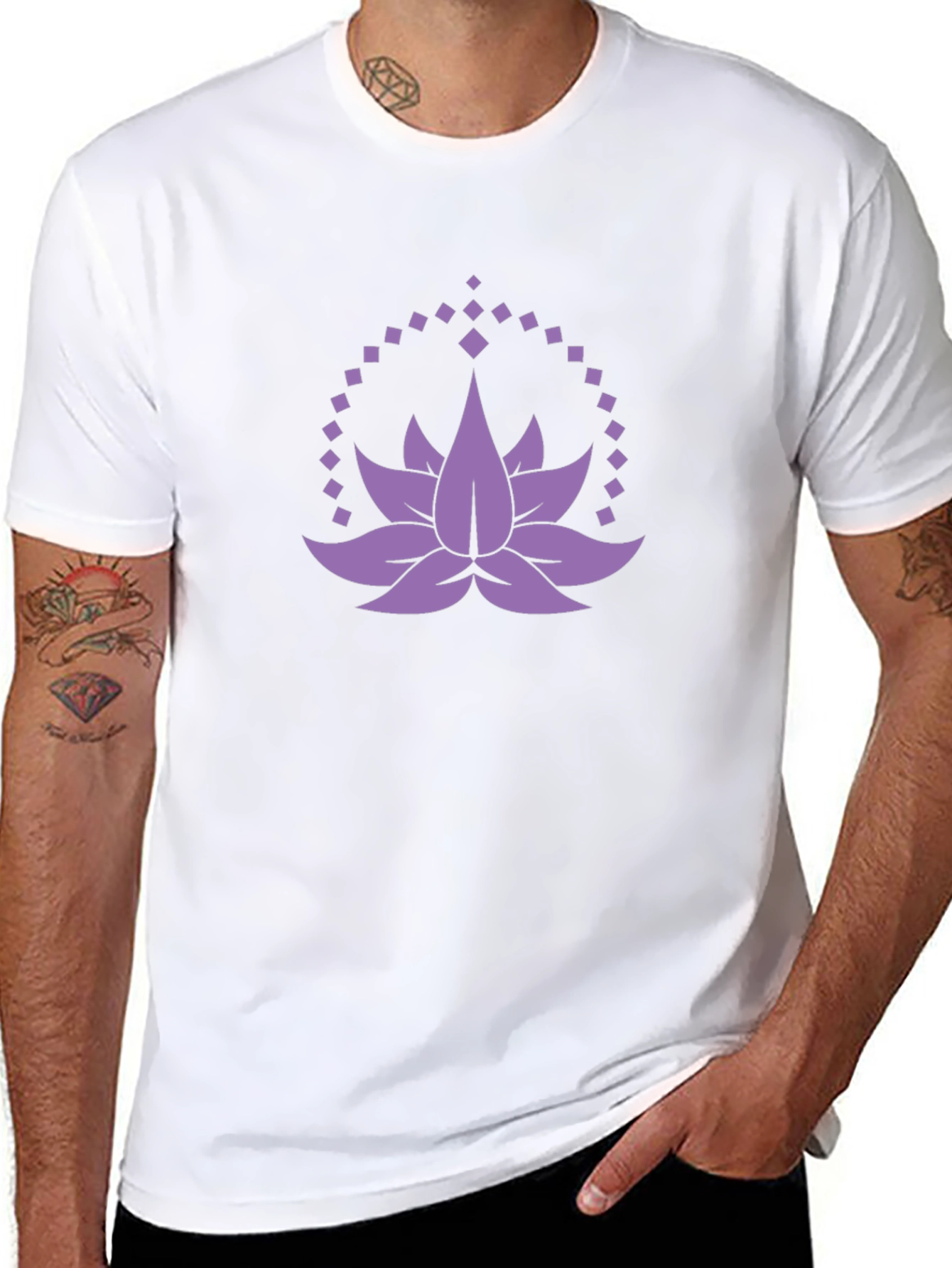 Lotus Flower Graphic Tee - Mens Black T-Shirt