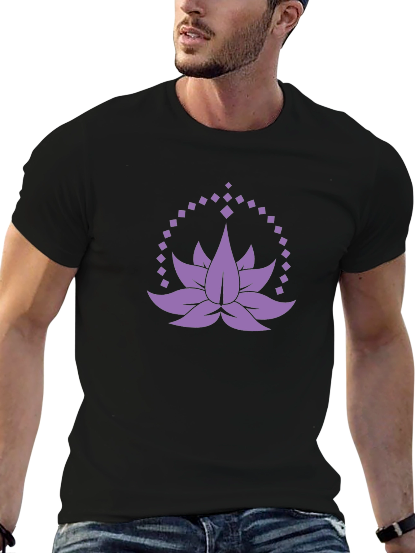 Lotus Flower Graphic Tee - Mens Black T-Shirt
