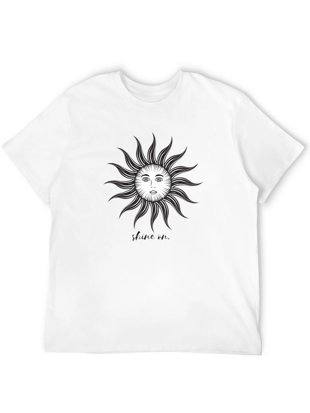 Sun Face Graphic Tee - Black Cotton T-Shirt