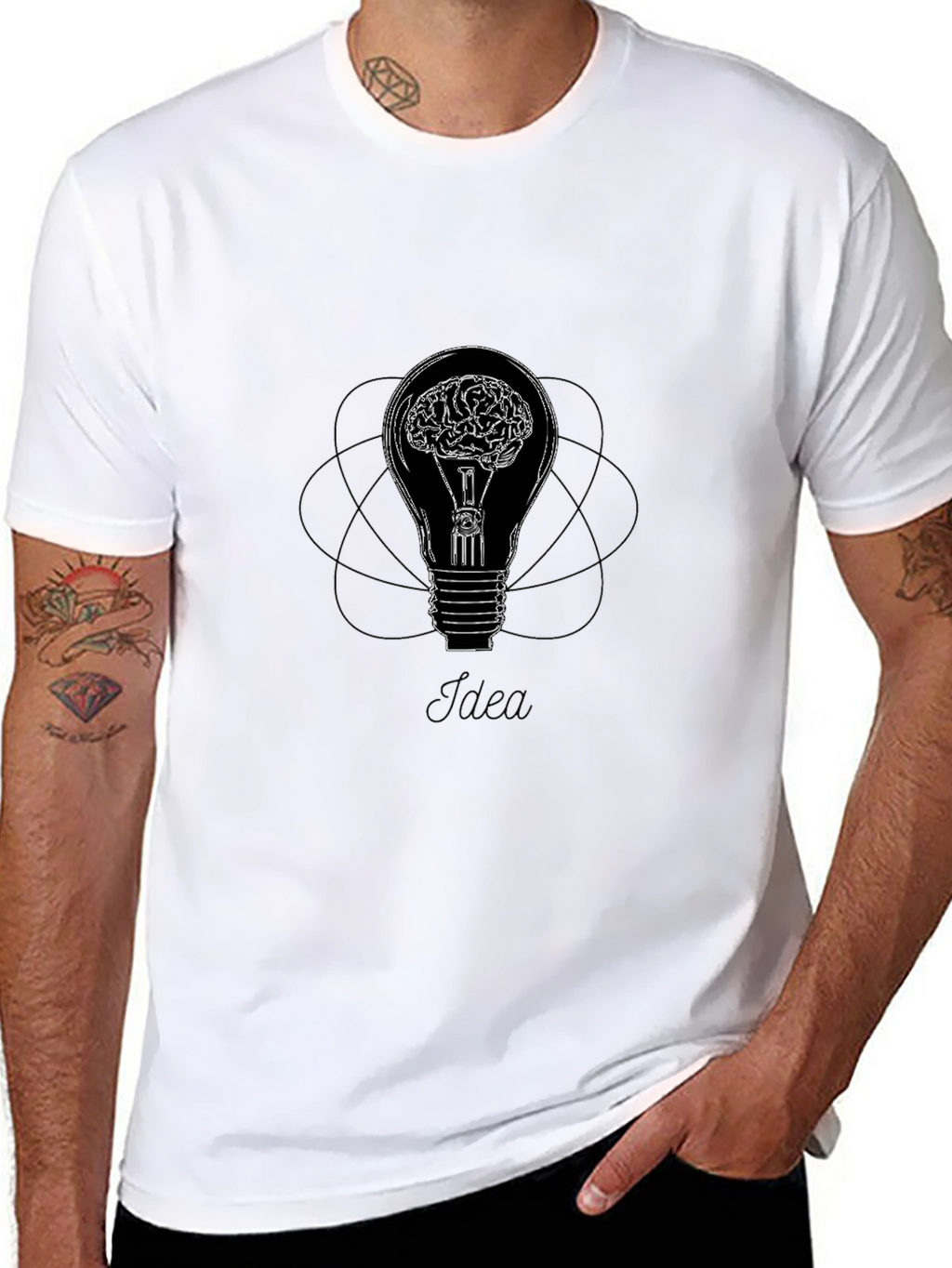 Idea Brain T-Shirt - Black Cotton Thinker Tee