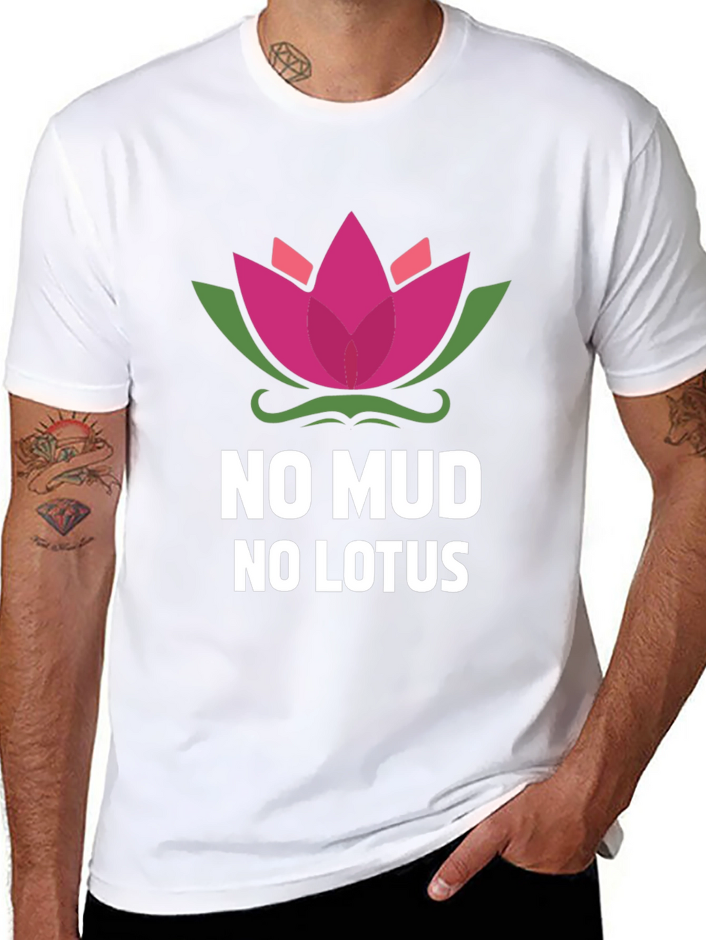 No Mud No Lotus Graphic Tee - Inspirational Design
