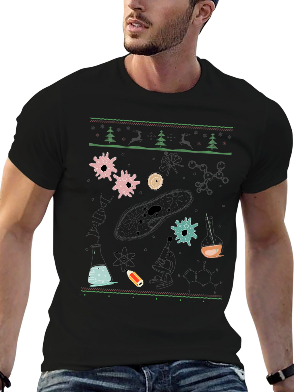 Science Christmas Sweater Pattern T-Shirt