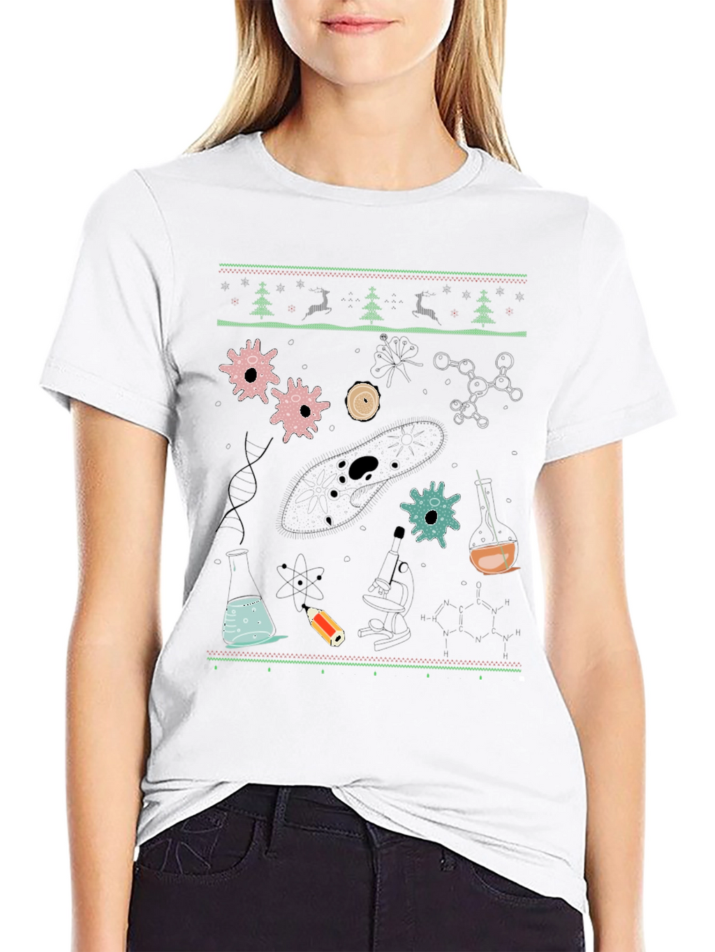 Science Christmas Sweater Pattern T-Shirt