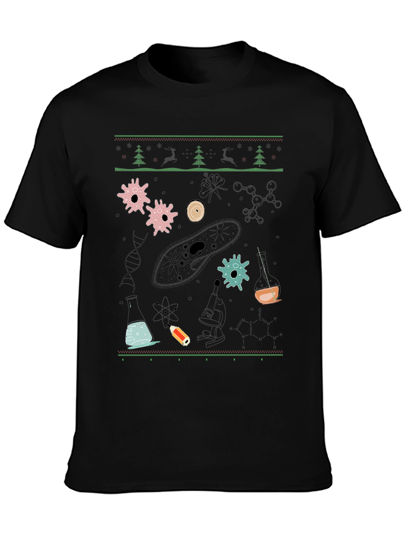 Science Christmas Sweater Pattern T-Shirt