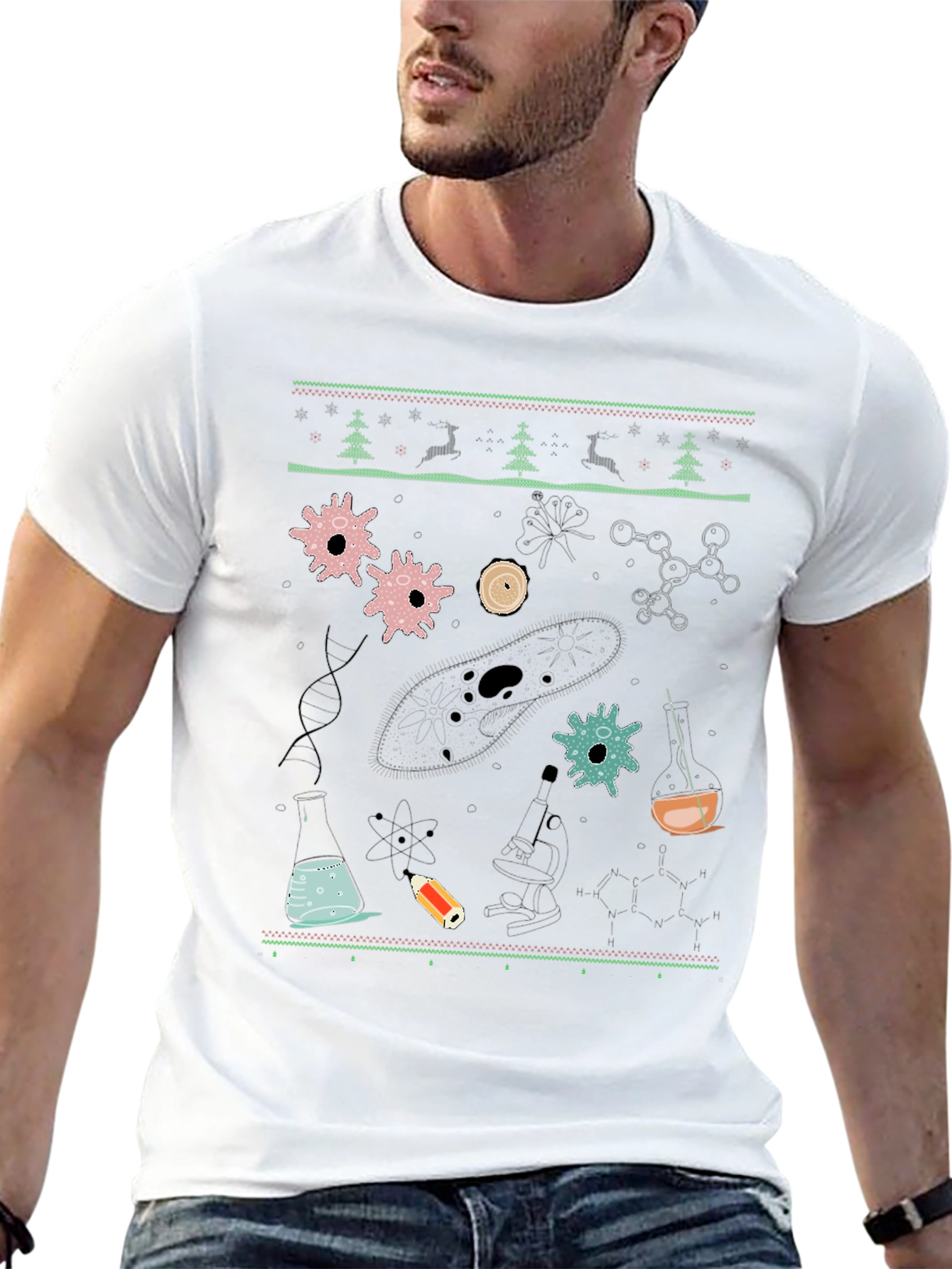 Science Christmas Sweater Pattern T-Shirt