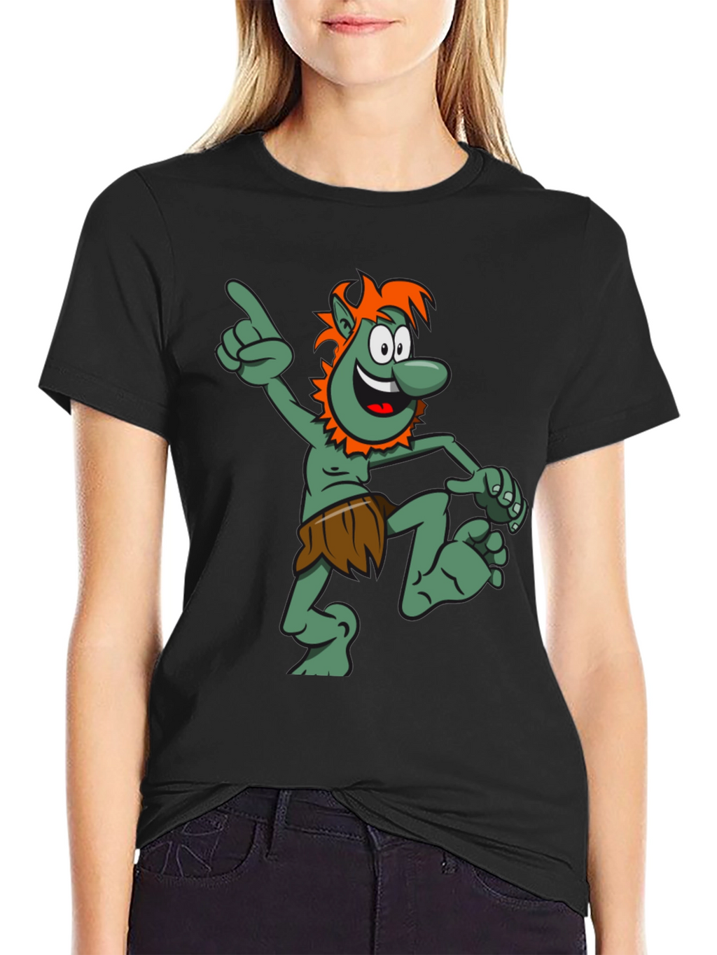 Cartoon Troll Graphic T-Shirt