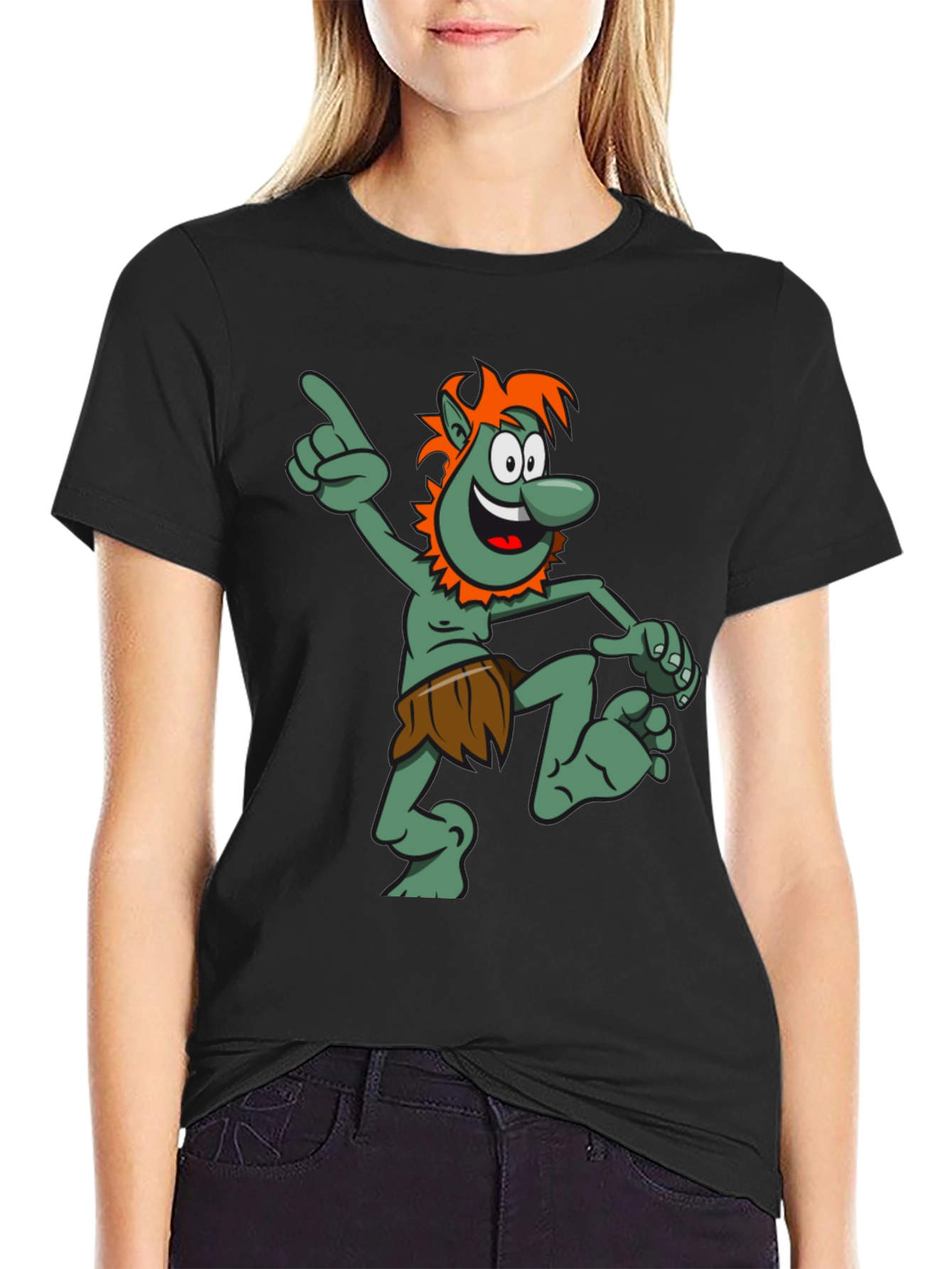 Cartoon Troll Graphic T-Shirt