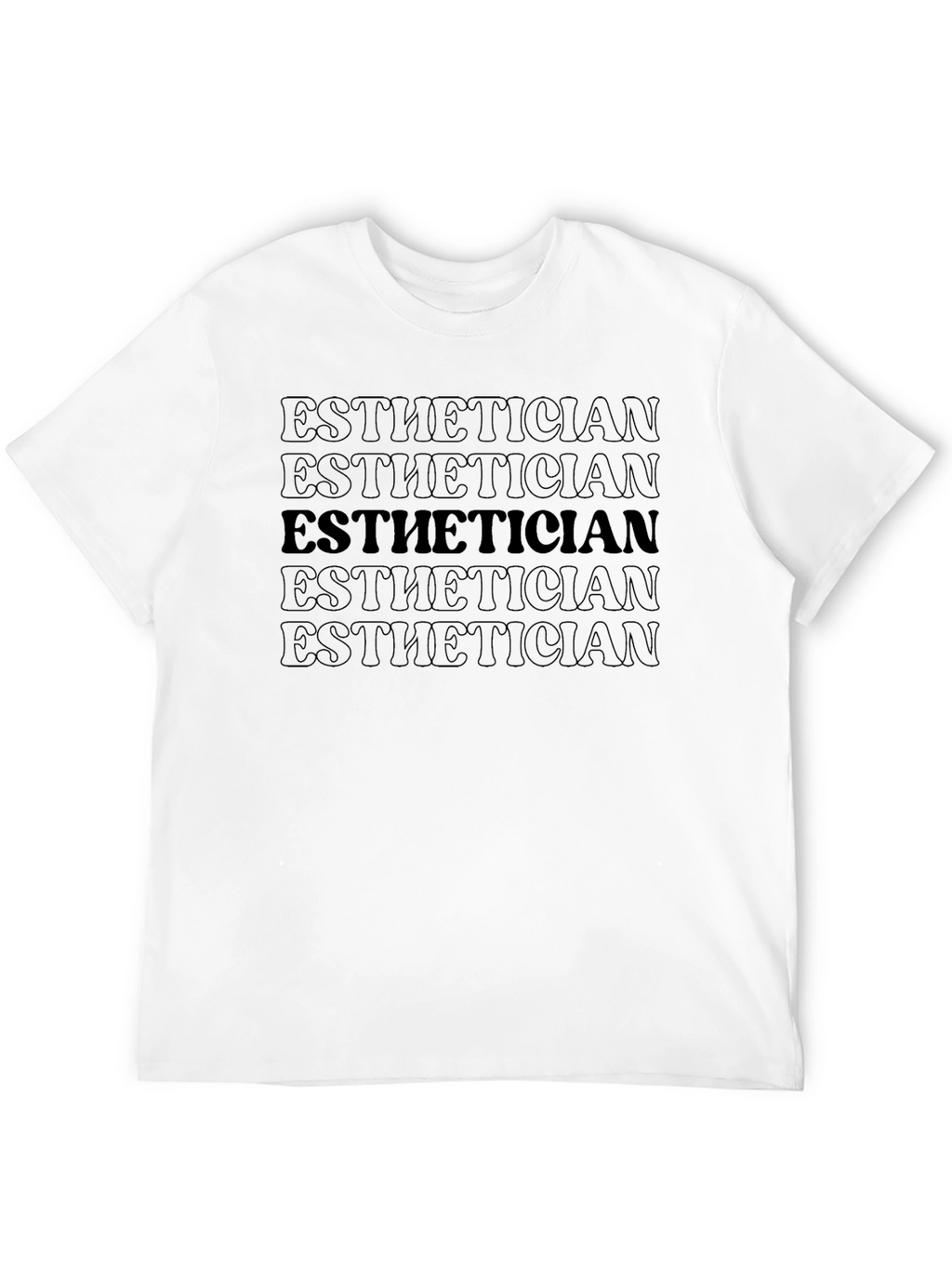 Esthetician Stacked Text Graphic Tee - Black Cotton Blend
