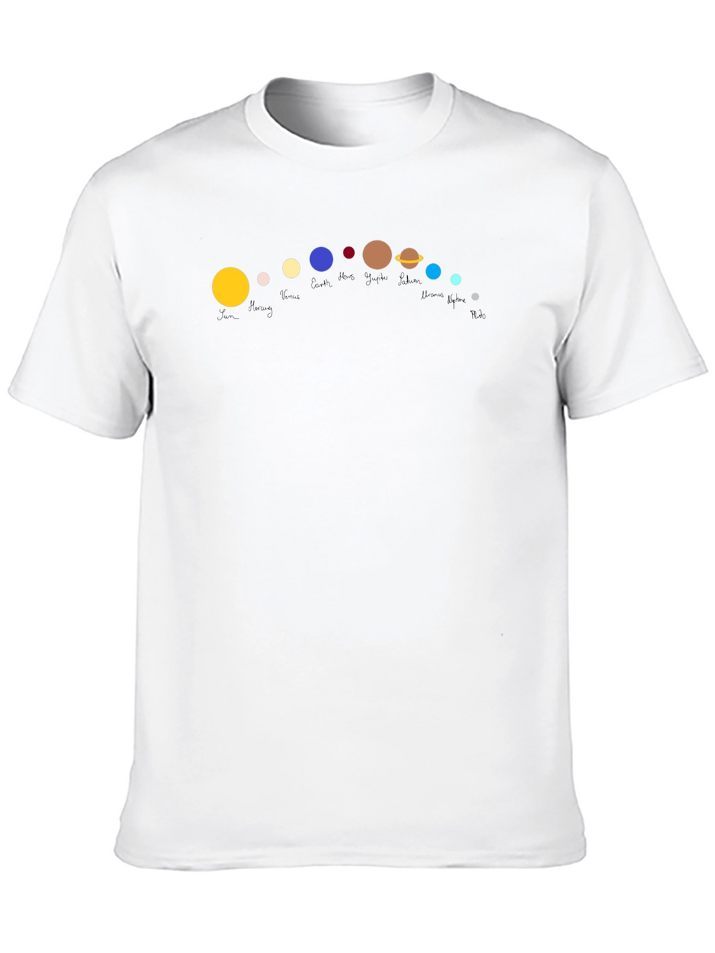 Solar System Planets Graphic Black T-Shirt