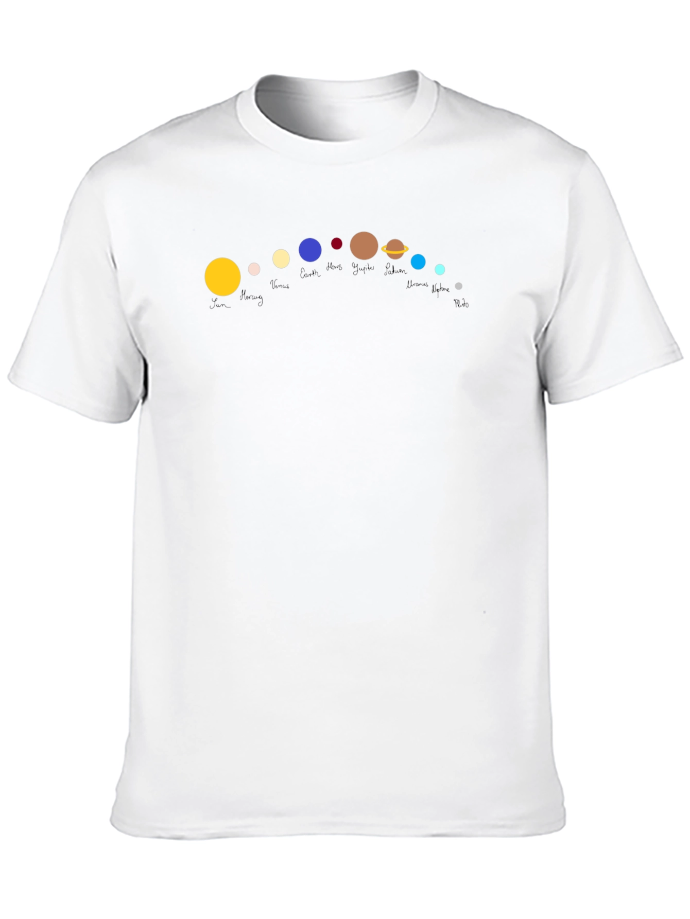 Solar System Planets Graphic Black T-Shirt